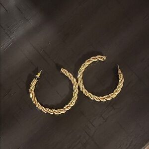 H&M Gold Braided Hoop Earrings